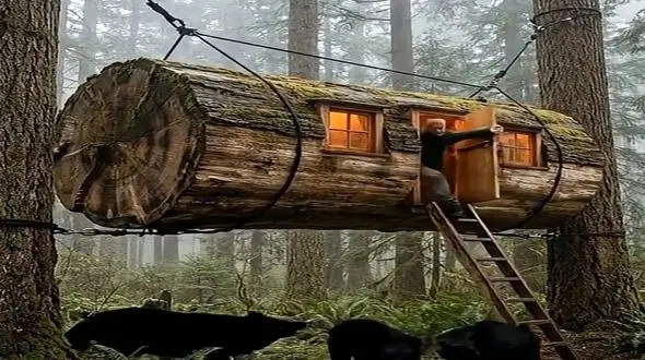 معماری خلاقانه؛ مرد با خونه معلقی که ساخت گرگا رو مضحکه خودش کرد دنبالشن پیداش نمیکنن