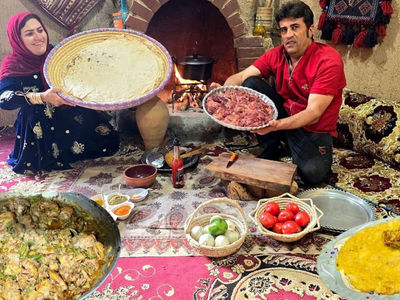 نان سنتی و جگر مرغ؛ 2 غذای بی‌ نظیر از دل طبیعت روستایی ایران + فیلم
