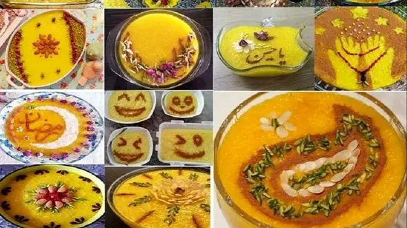 چگونه شله زرد خود را بدون شابلون خلاقانه تزئین کنیم؟ / فیلم