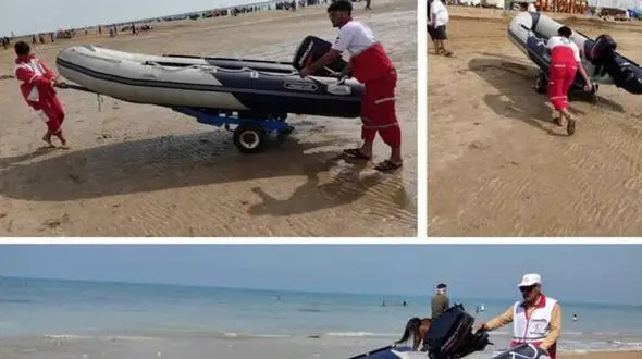 نجات 2 برادر شیرازی از غرق شدگی در آب های ساحلی گناوه 