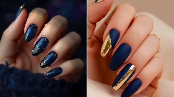 مدل‌ های لاک سورمه‌ ای ناخن؛ شیک‌ ترین انتخاب برای مهمانی‌ ها