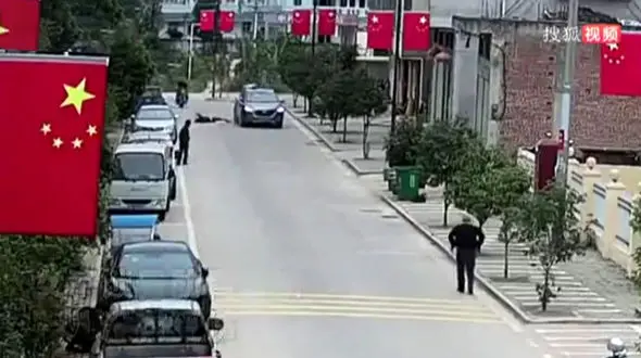 پرت شدن وحشتناک کودک به روی سقف خودرو  + فیلم