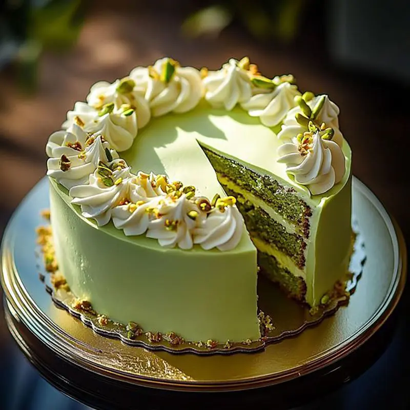 کیک تولد سبز و سفید