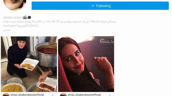 نوبت به الناز شاکردوست رسید! صفحه اینستاگرام الناز شاکردوست هم هک شد! +عکس