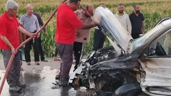 تصویر آتش گرفتن ناگهانی یک پراید !