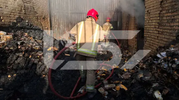 فیلم و عکس از آتش سوزی بزرگ بامداد امروز در جنوب تهران