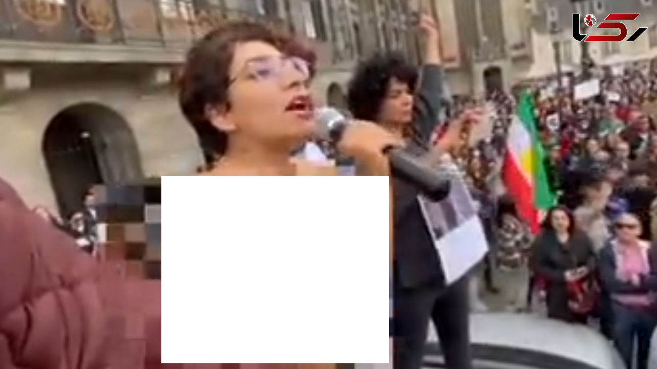 ببینید / دختر کاملا برهنه ایرانی در تجمعات / چه شعاری می داد؟ + فیلم