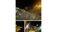 عکس عجیب از ریزش سنگ های بزرگ در جاده چالوس