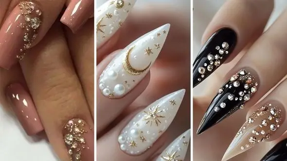 طرح های مدرن ناخن جواهری برای زیبایی بی نظیر