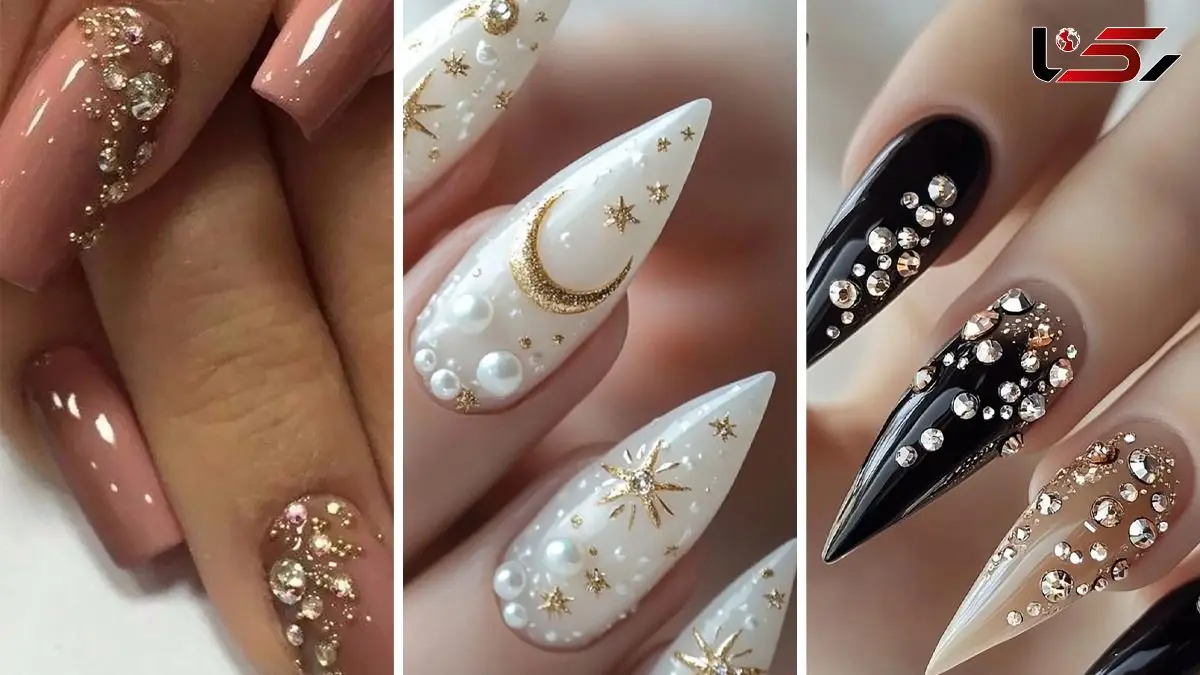 طرح های مدرن ناخن جواهری برای زیبایی بی نظیر