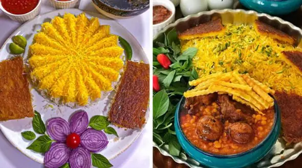 دیزاین شیک غذای ایرانی با جدیدترین ایده‌ های تزیین غذا