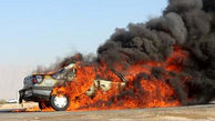 آتش‌سوزی خودرو سواری حامل سوخت در بندرعباس
