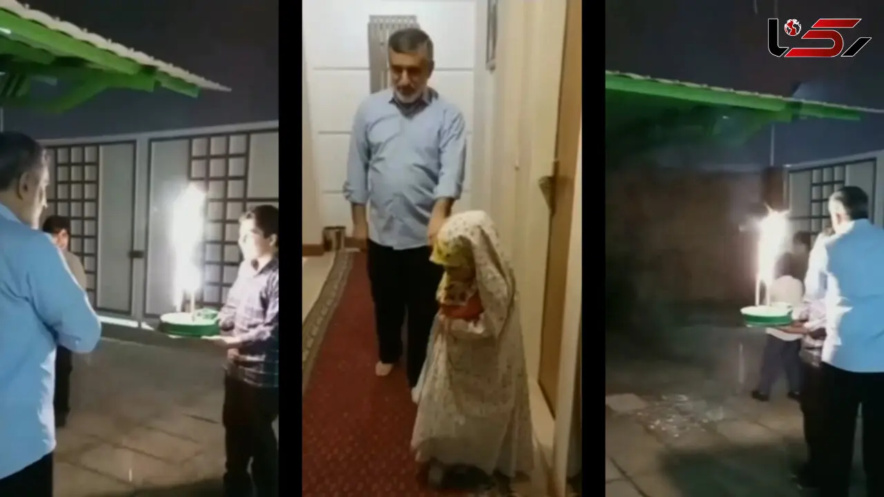 فیلم جشن تولد سوپرایزی برای سردار حاجی زاده در حیاط خانه ویلایی اش ! / نوه های شیرینش کیک و فشفشه به دست تولدت مبارک خواندند / روحش شاد