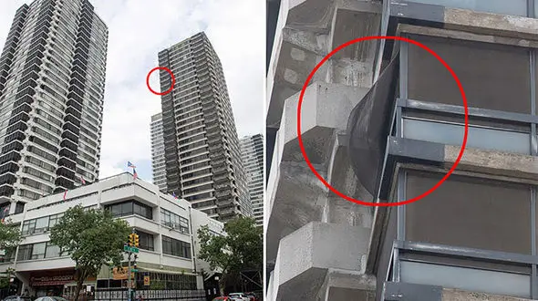 ببینید / نجات کودک از سقوط مرگبار از بالای آپارتمان؛ شکار چند سانتیمتر مانده به برخورد به زمین!