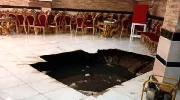 فیلم صحنه بلعیده شدن میهمانان عروسی در کف تالار / در گیلان رخ داد+ عکس