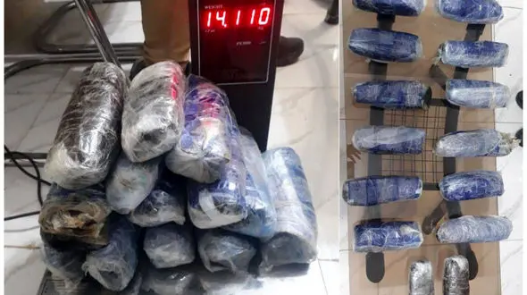 کشف ۱۴ کیلوگرم مواد مخدر جاساز شده در دل زمین