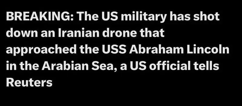 جنگنده F35 آمریکایی پهپاد ایرانی را در خلیج فارس سرنگون کرد / پهپاد شاهد 139 نزدیک ناو آبراهام لینکلن شده بود 