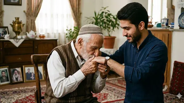 بوسه پدر به دستان پسرش که او را زیر کتک  بیهوش کرده بود / اشک تان در می آید 