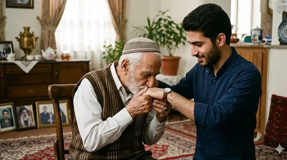 بوسه پدر به دستان پسرش که او را زیر کتک  بیهوش کرده بود / اشک تان در می آید 