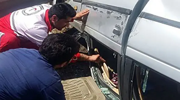 تصادف مرگبار در جاده کرمانشاه +عکس