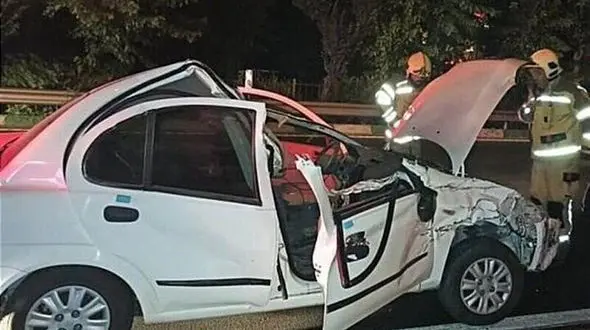 3 کشته و مصدوم در تصادف دو خودرو سواری + عکس