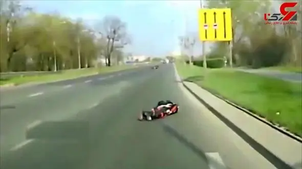 برخورد شدید موتور سوار با گوزن + فیلم