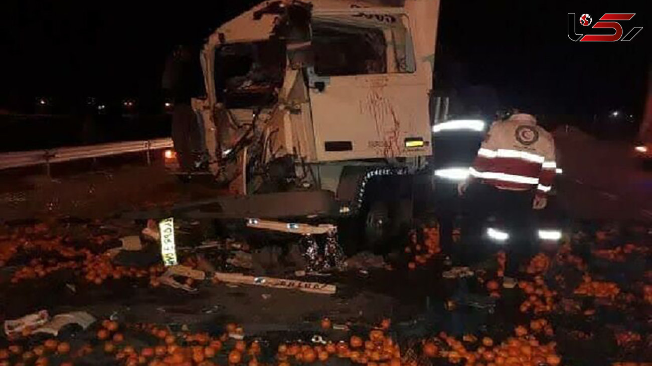 2 کشته در تصادف هولناک کامیونت با تریلی + جزییات