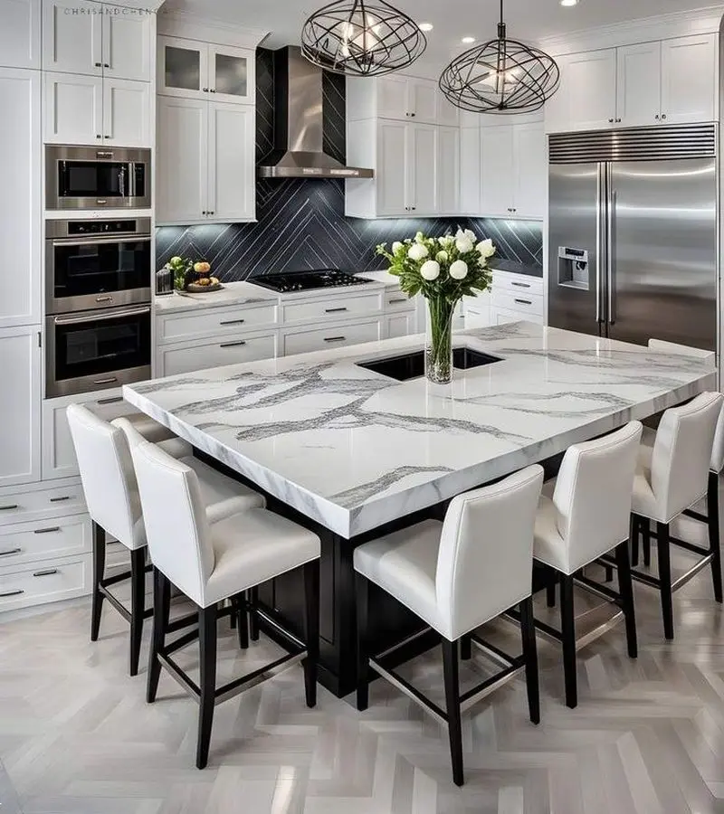 کابینت سفید مشکی | جدیدترین و شیک ترین مدل کابینت سفید مشکی ۲۰۲۶ از کلاسیک تا مدرن که عروس های باسلیقه طرفدارشن!