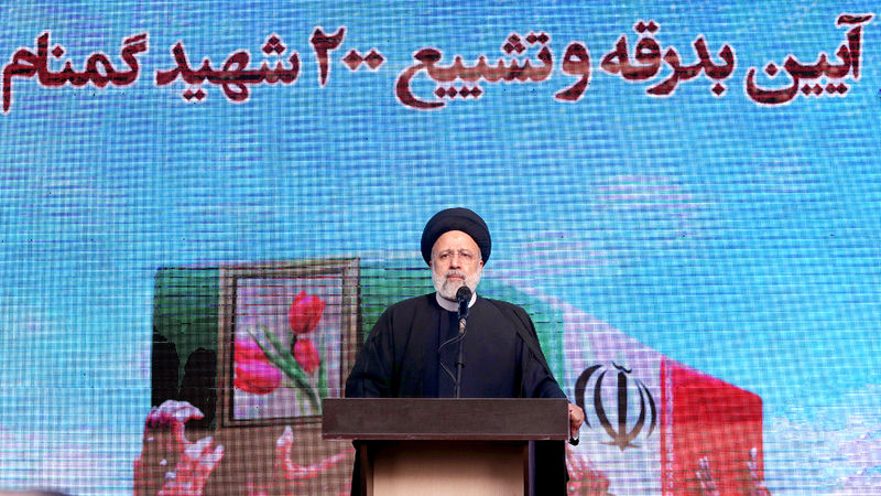 سید ابراهیم رییسی، رییس جمهور در مراسم تشییع شهدای گمنام تهران