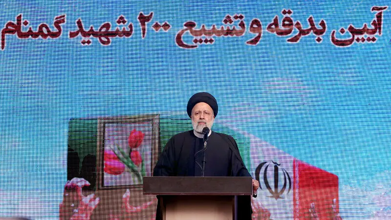 سید ابراهیم رییسی، رییس جمهور در مراسم تشییع شهدای گمنام تهران