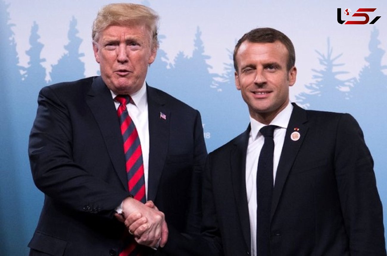 جای انگشت رئیس جمهور فرانسه روی دست ترامپ سوژه شد + تصاویر