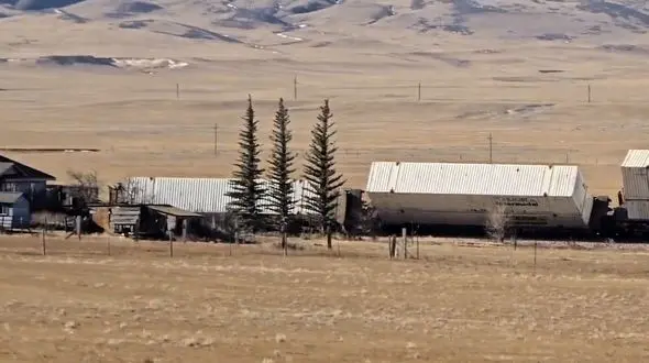 فیلم واژگونی قطار باری در ایالت وایومینگ آمریکا