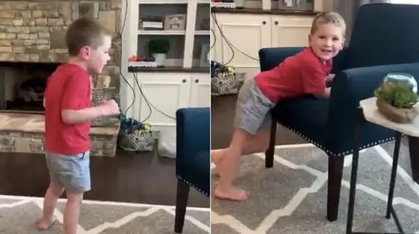 واکنش دیدنی یک مادر پس از مشاهده راه رفتن پسر بیمارش + فیلم