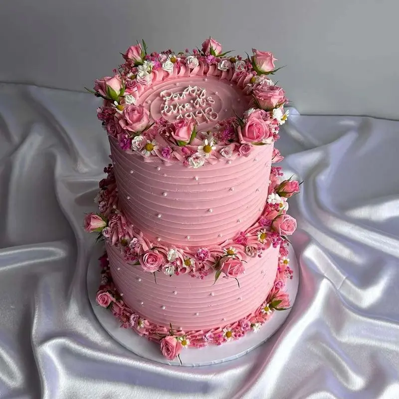 کیک تولد دو طبقه دخترانه شیک | 20 طرح متنوع و جدید کیک تولد دخترانه دو طبقه شیک بسیار لاکچری