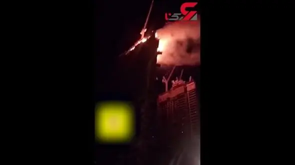 آتش سوزی هولناک برج عظیم در جده +فیلم عکس