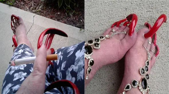 منبع درآمد یک زن با ناخن های بیلی ! + عکس