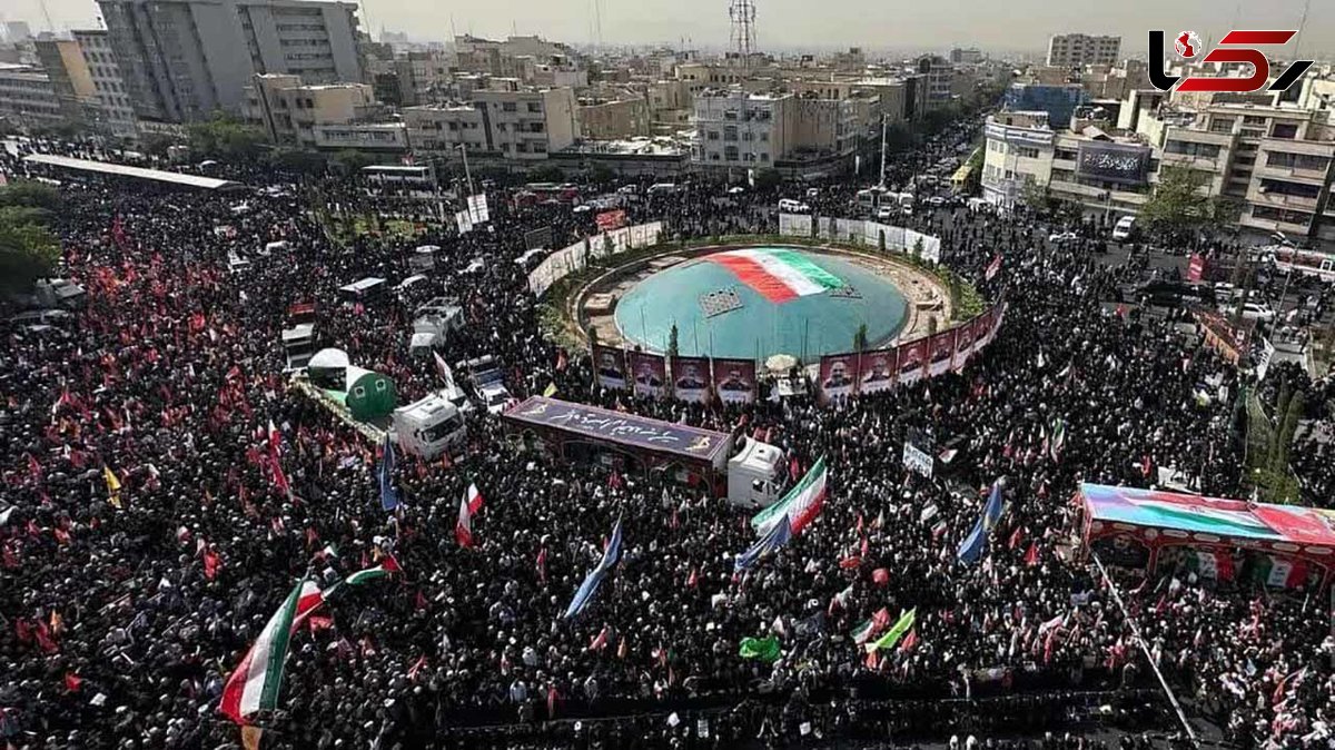 مراسم تشییع پیکر شهدای تجاوز رژیم صهیونیستی به ایران/ گهواره پیکر کودکان شهید جلودار کاروان شهدا+ فیلم و تصاویر