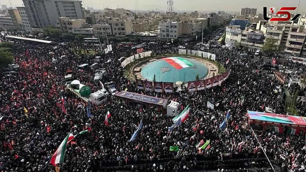 مراسم تشییع پیکر شهدای تجاوز رژیم صهیونیستی به ایران/ گهواره پیکر کودکان شهید جلو‌دار کاروان شهدا+ فیلم و تصاویر