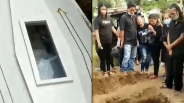 لحظه زنده شدن مرده در قبر + فیلم / اندونزی