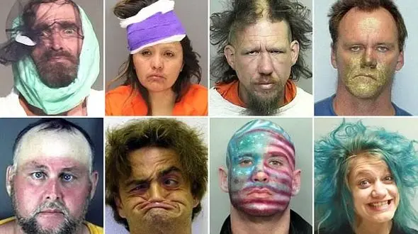 تصاویر خنده دار از تبهکاران در برابر دوربین تشخص هویت پلیس+عکس