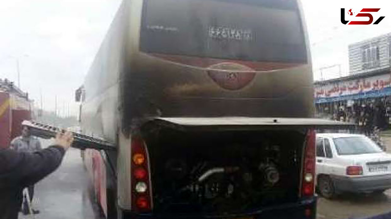نجات زائران اربعین حسینی از اتوبوس آتش گرفته در مهران / ماموران پلیس راه فرشته نجات شدند