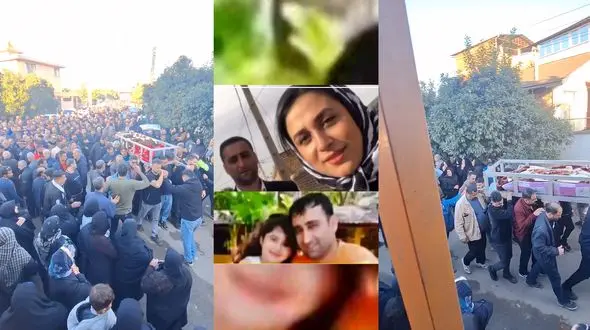 فیلم تشییع جنازه خانواده فوت شده در تصادف هولناک در آمل