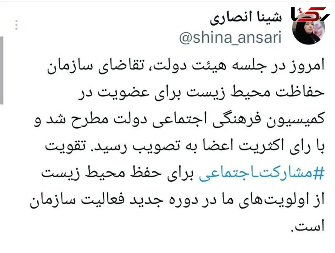 عضویت سازمان محیط زیست در کمیسیون فرهنگی اجتماعی دولت