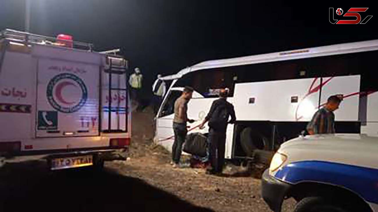 انحراف اتوبوس در جاده تربت حیدریه به مشهد/ 21 نفر مصدوم شدند