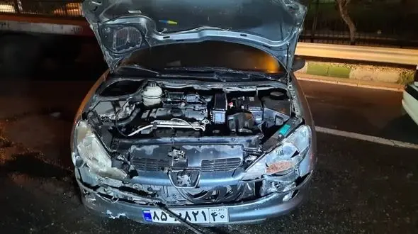 تصادف زنجیره ای خودروها در بزرگراه آبشناسان + تصاویر