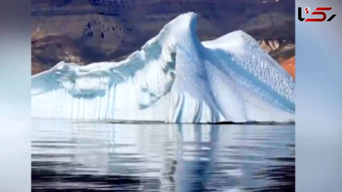 غرق شدن تپه یخی در آب + فیلم