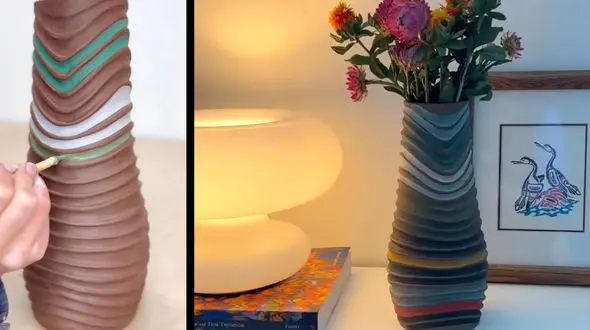 گلدان رنگی چطور بسازیم؟ + فیلم