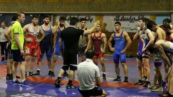 هافبک سابق استقلال در تمرین تیم ملی کشتی فرنگی