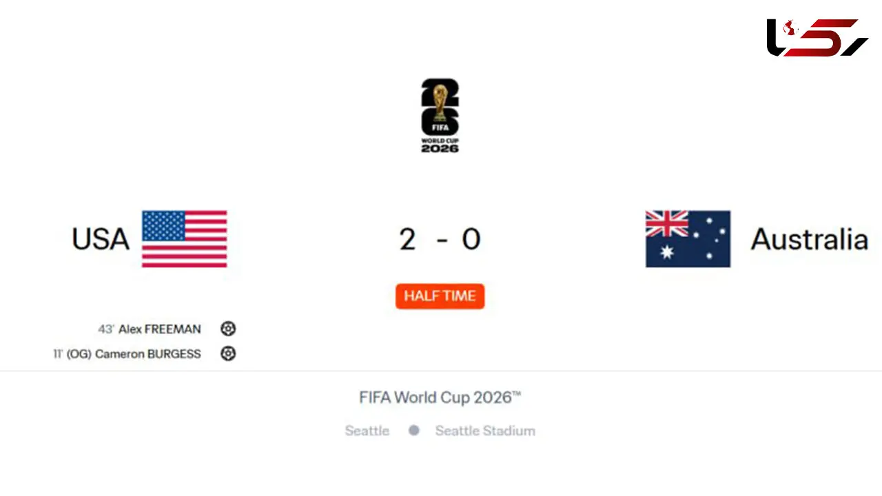 فیلم 2 گل آمریکا به استرالیا در جام جهانی 2026/ برتری میزبان با گل‌به‌خودی و ضربه فریمن در نیمه اول
