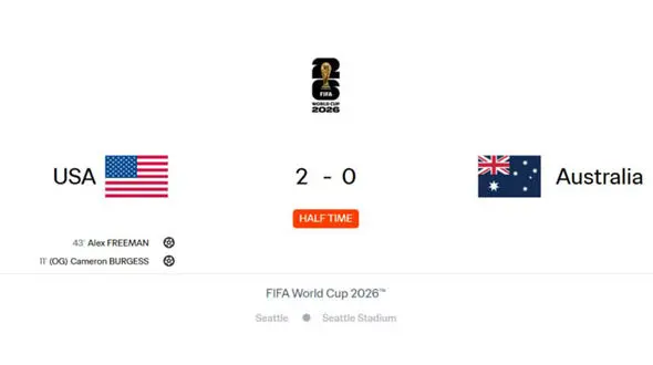 فیلم 2 گل آمریکا به استرالیا در جام جهانی 2026/ برتری میزبان با گل‌به‌خودی و ضربه فریمن در نیمه اول